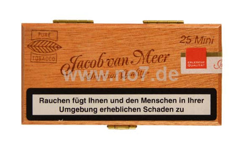 John Aylesbury Jacob van Meer Zigarillo Mini Holzkiste mit 25 Mini Zigarillos und Warnhinweis