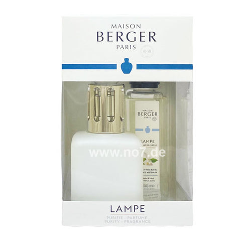 Lampe Glacon Blanc mit Delicat Musc Blanc 0,25l - Lampe Berger