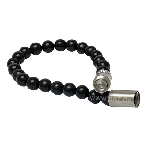 Armband Les Fines Lames mit 7mm Puncher, Onyx Perlen 8mm, Größe L