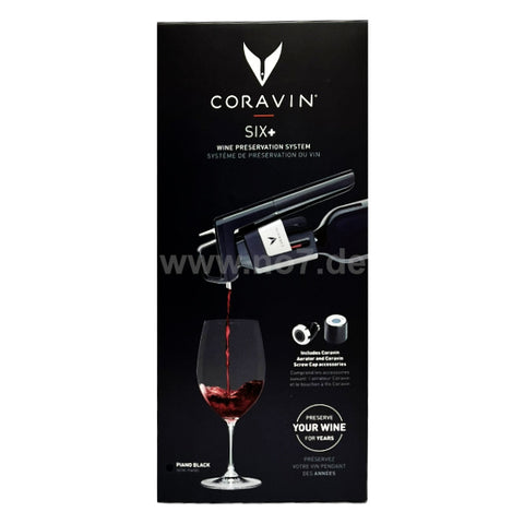 Coravin Six Schwarz mit 3 Patronen und 6 Schraubverschluss und 1 Belüfter