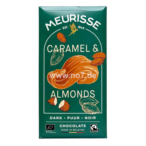 Meurisse Dark Chocolate with Caramel and Almonds 100g