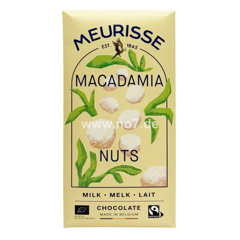 Meurisse Milk Chocolate Macademia Nuts 100g