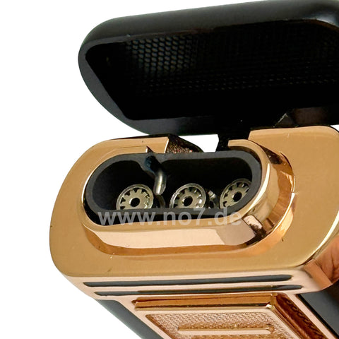 Feuerzeug PALIÓ PRO POLARIS 3er Jet schwarz rosegold