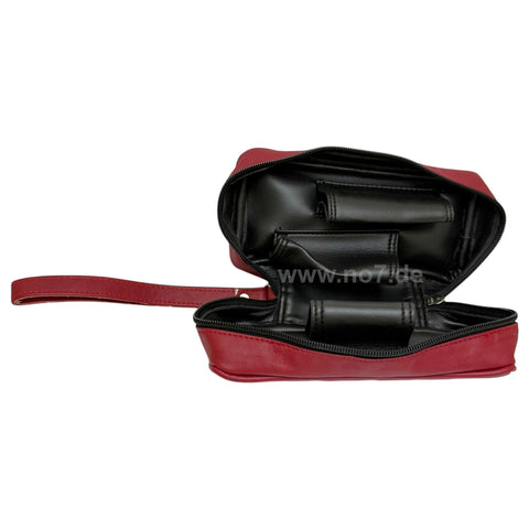 2er Pfeifentasche Lederoptik rot
