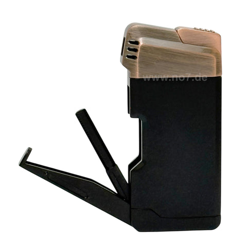 Pfeifenfeuerzeug HENRY schwarz/ kupfer antik Passatore