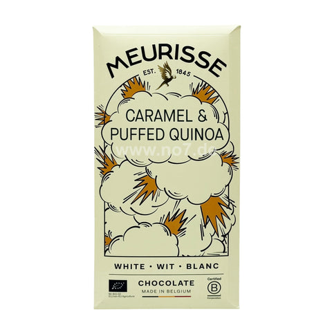 Meurisse White Chocolate with Puffed Quinoa and Caramel 100g