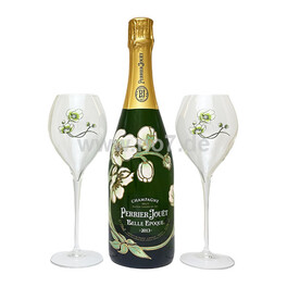 Belle Epoque Fleur de Champagne Set mit 2 Gläsern - Perrier Jouet 0,75